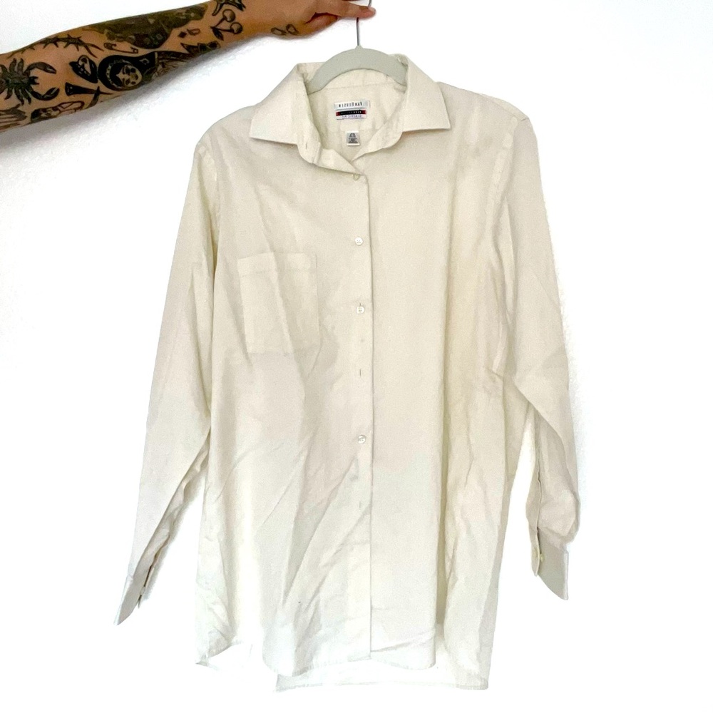 van heusen cream button down